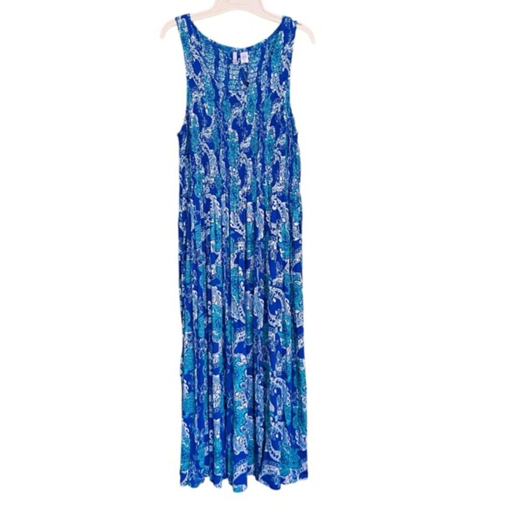 Kaktus Sleeveless Ruched A-line Turtle Print Maxi Dress NWT Medium